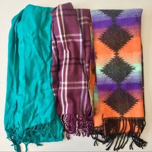 Pashmina, plaid, and southwestern scarf set/bundle